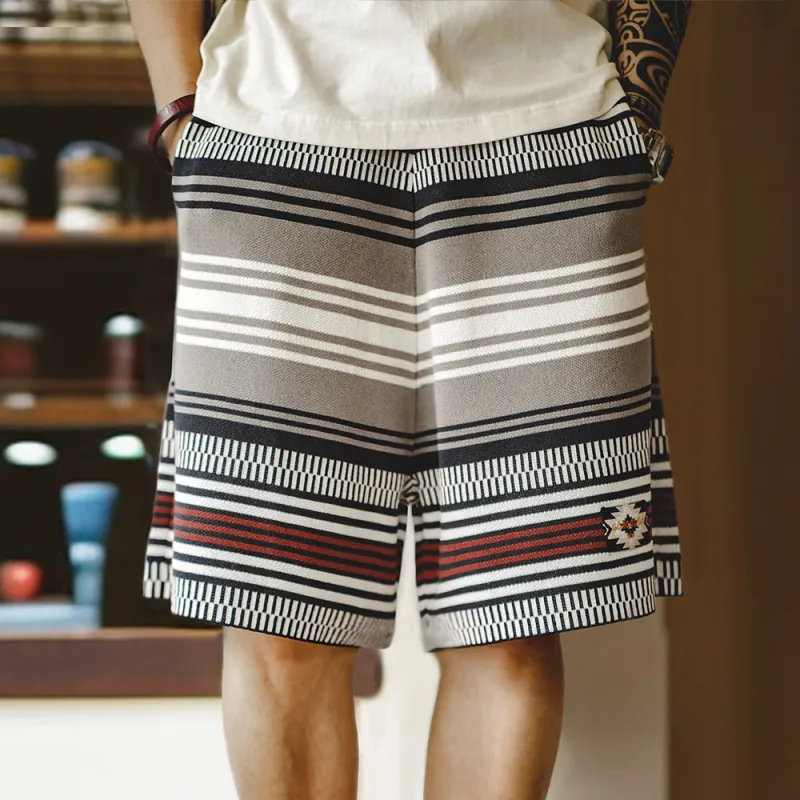 MADEN Casual Shorts Men's Stripes-4