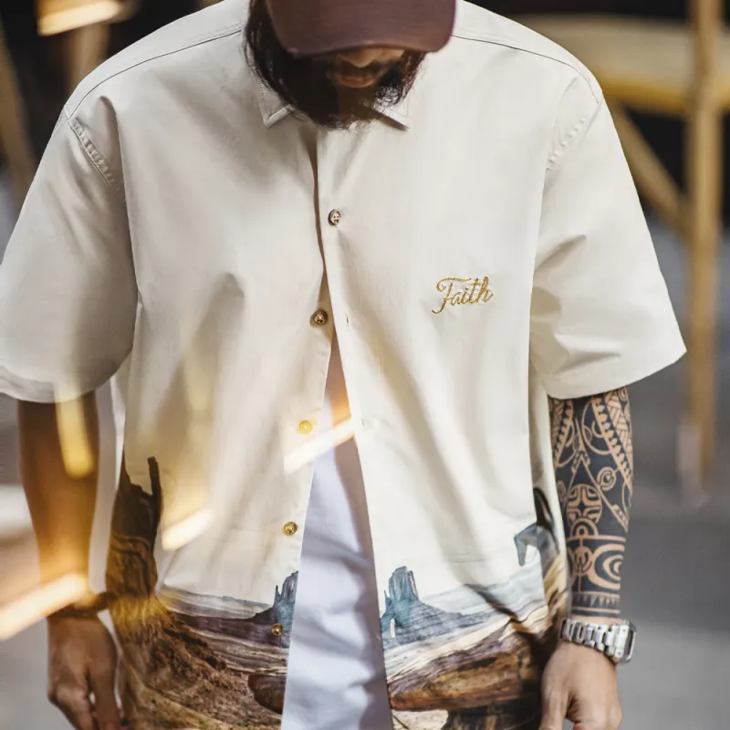 MADEN Shirts Men Oat-7
