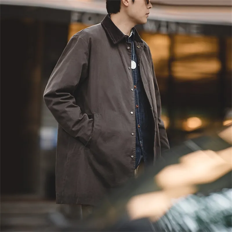 MADEN Coats Men Coffee-3