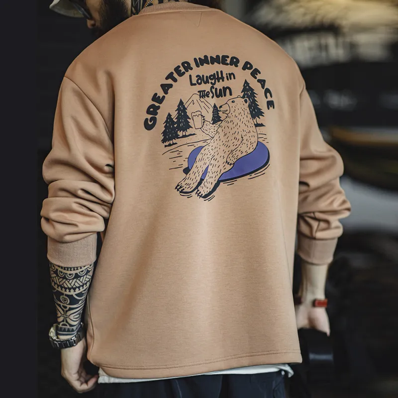 MADEN Sweatshirt Men's Light Khaki-2