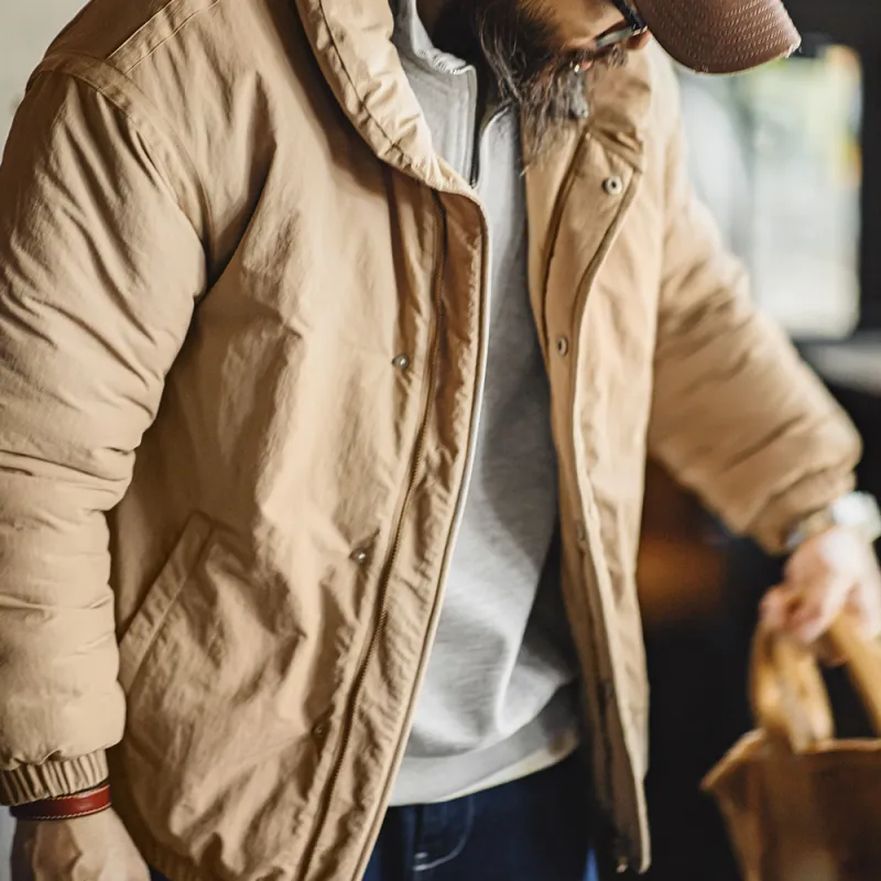 MADEN Puffer Jacket Men's Khaki-5