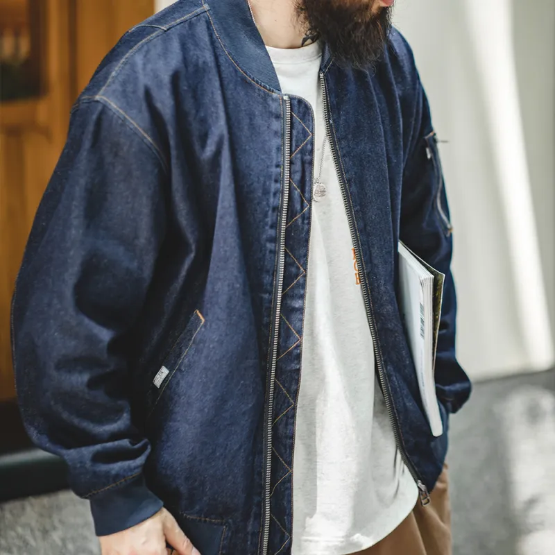 MADEN Jackets Men Denim Blue-4