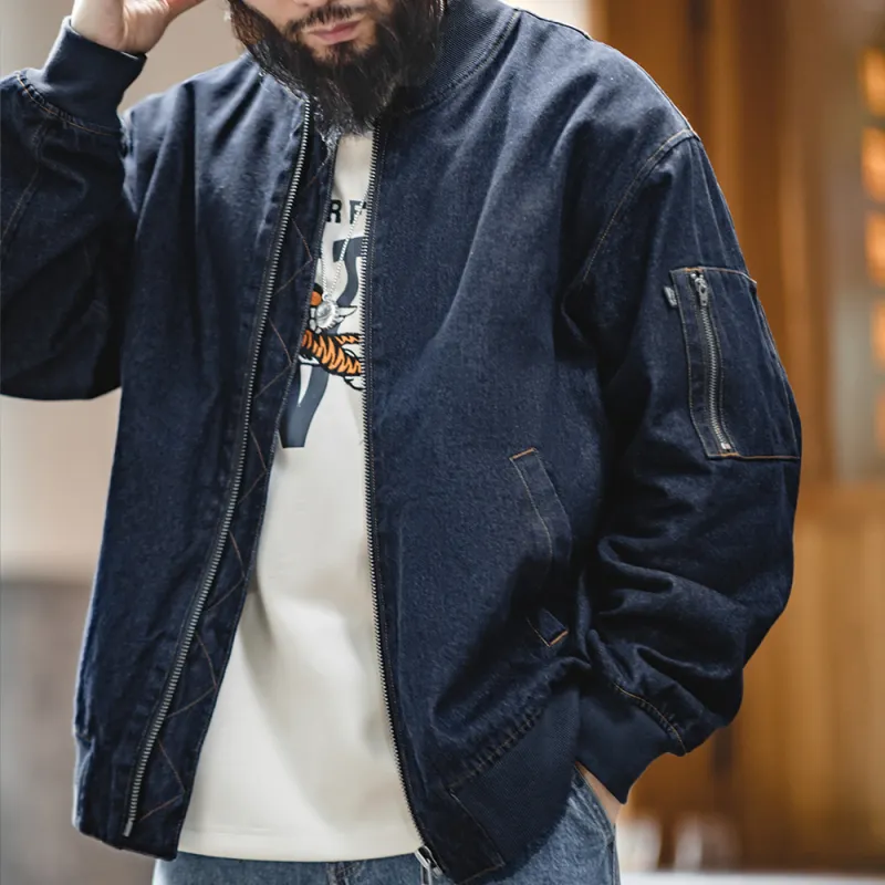 MADEN Jackets Men Denim Blue-3