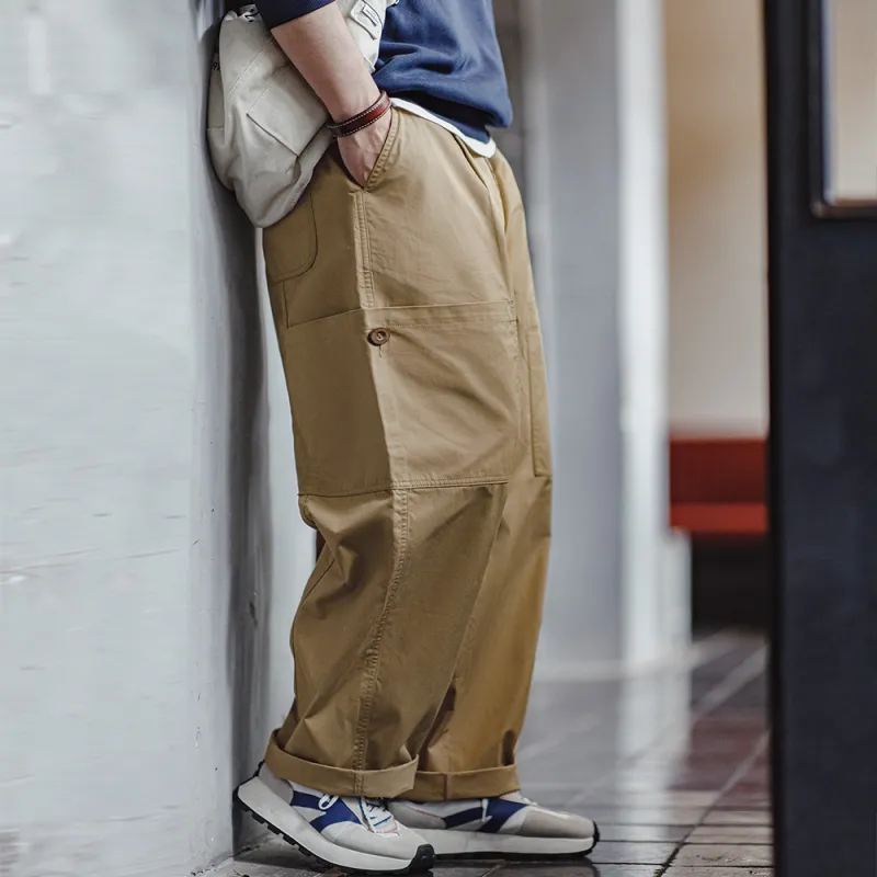 MADEN Casual Pants Men Khaki-6
