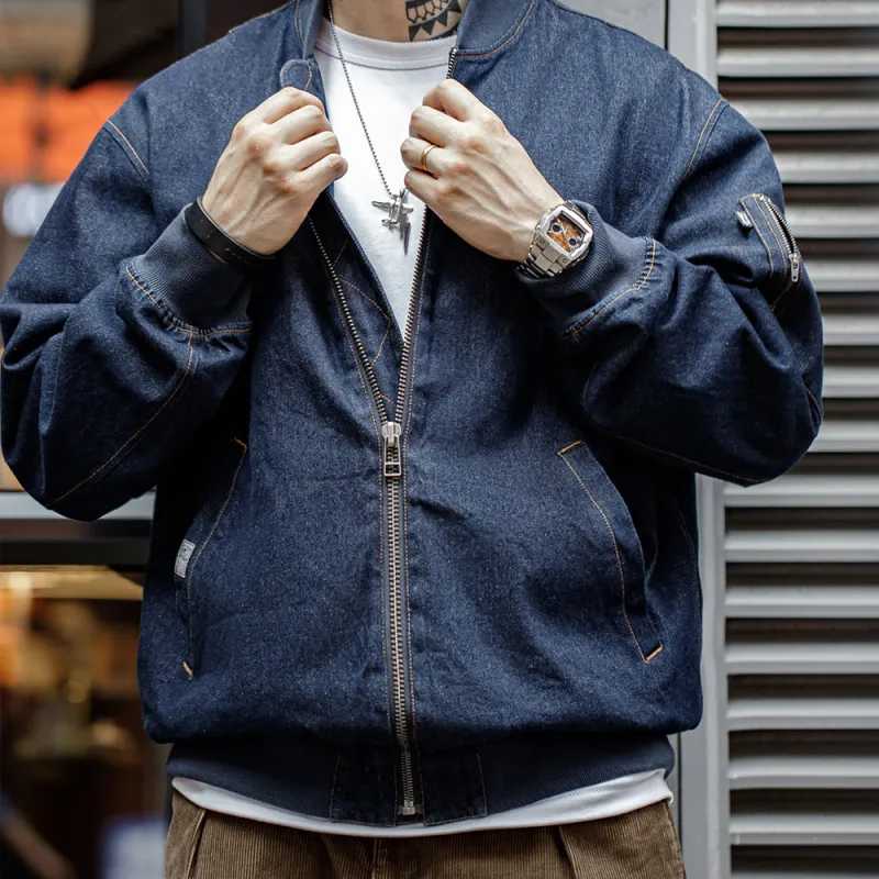 MADEN Jackets Men Denim Blue-10