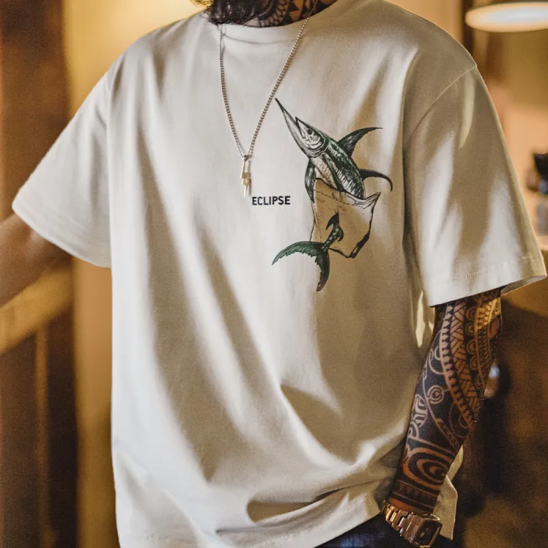 MADEN T Shirts Men White-7