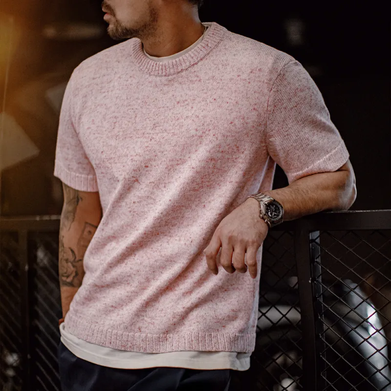MADEN T Shirts Men Pink-5