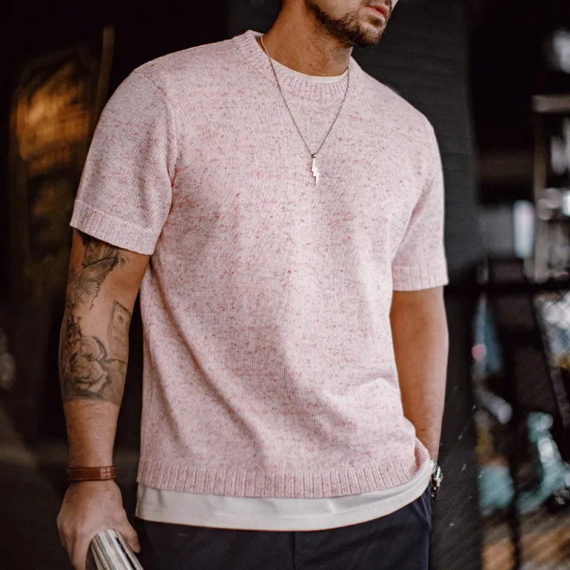 MADEN T Shirts Men Pink-2