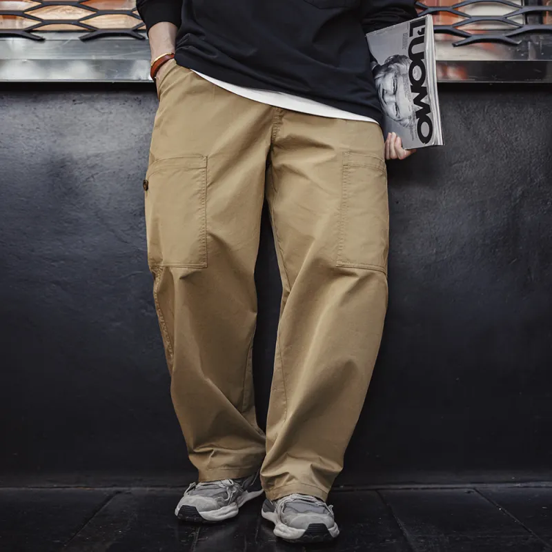 MADEN Casual Pants Men Khaki-4