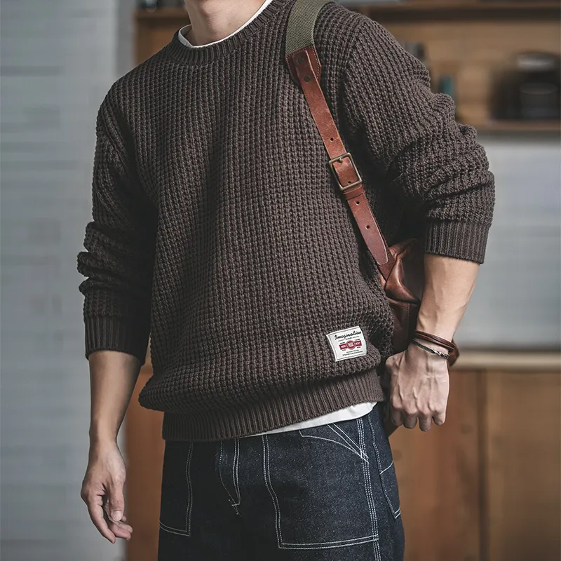 MADEN Sweaters Men Coffee-3