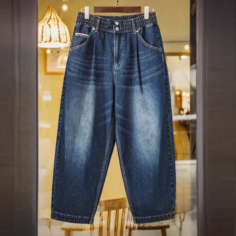 MADEN Jeans Men Washed Blue-4