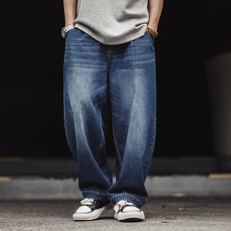 MADEN Jeans Men Washed Blue-3