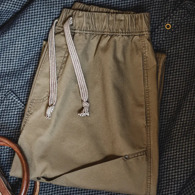 MADEN Casual Pants Men's Khaki Green-5