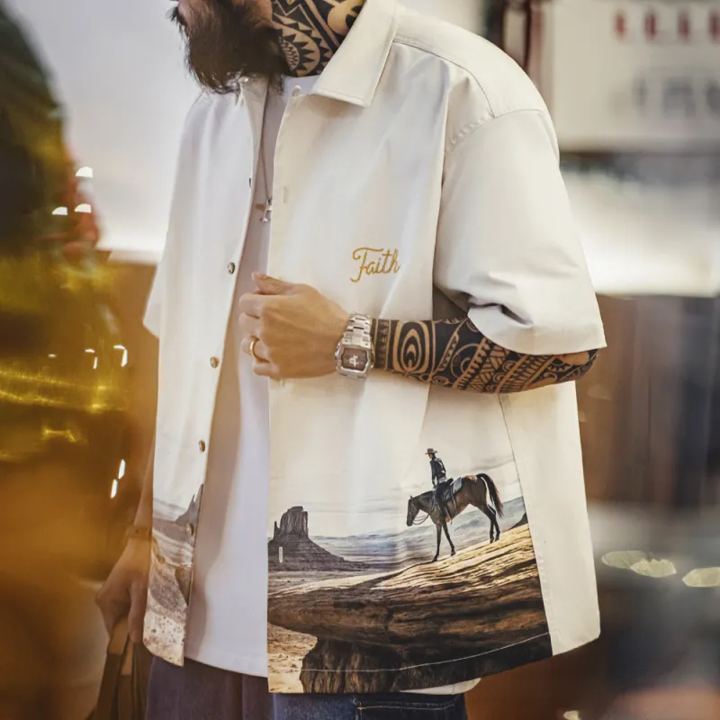 MADEN Shirts Men Oat-2