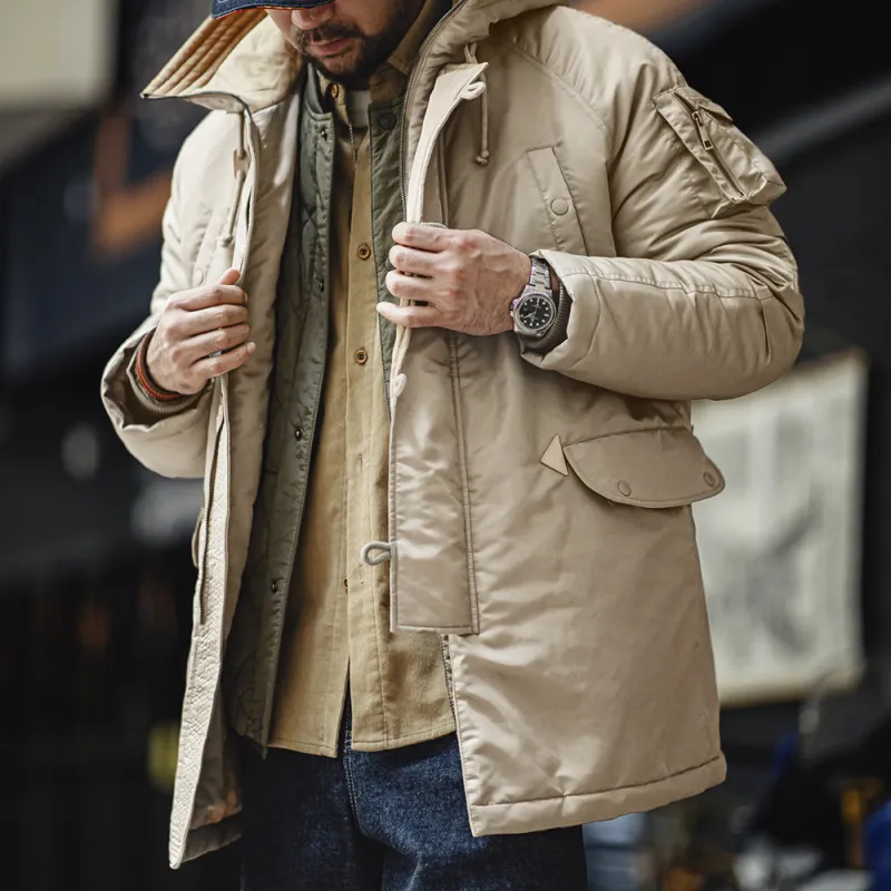 MADEN Puffer Jacket Men's Khaki-4