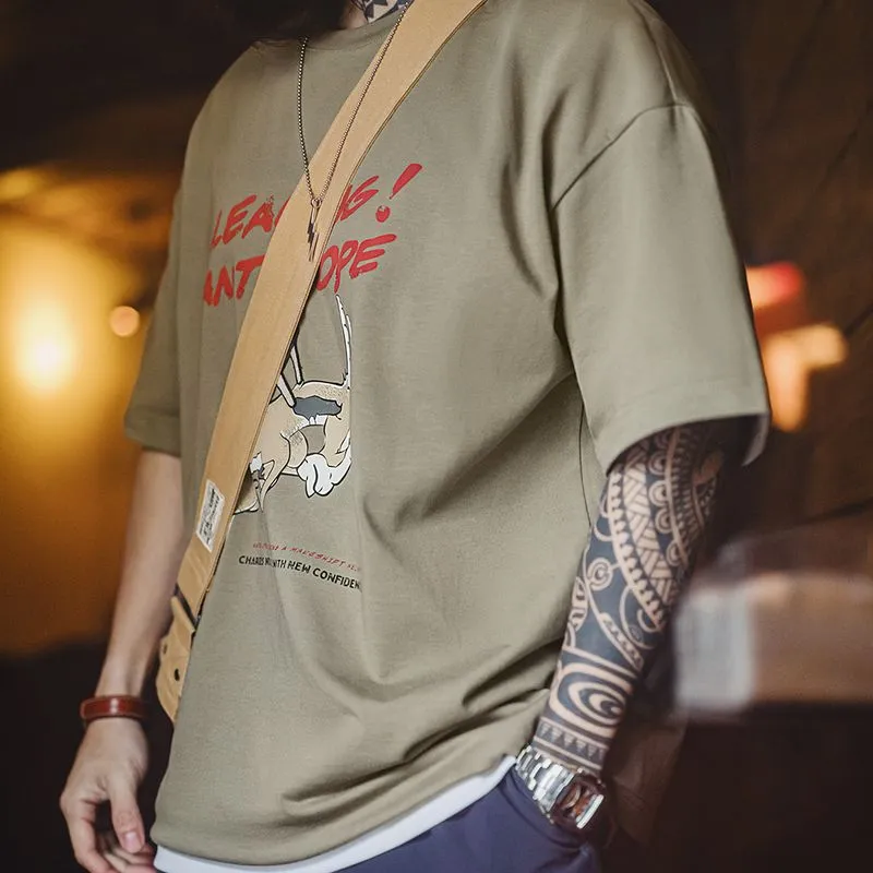 MADEN T Shirts Men Light Green-3