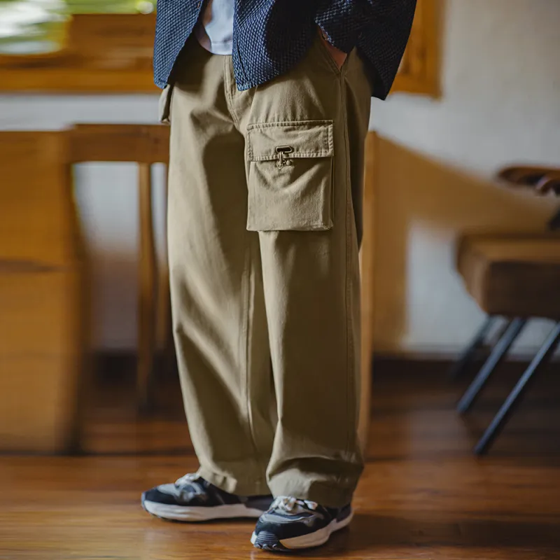 MADEN Casual Pants Men's Khaki Green-7