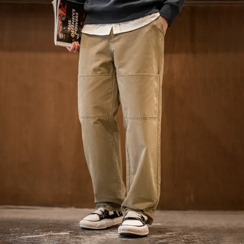 MADEN Casual Pants Men's Gray Khaki Color-4