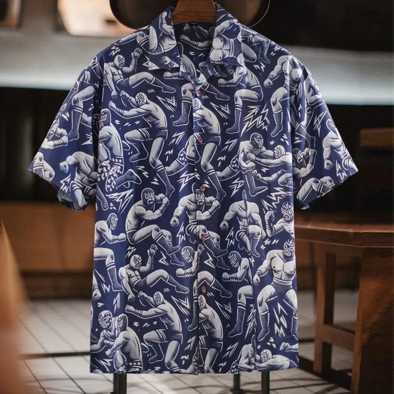 MADEN Shirts Men Navy Blue-3