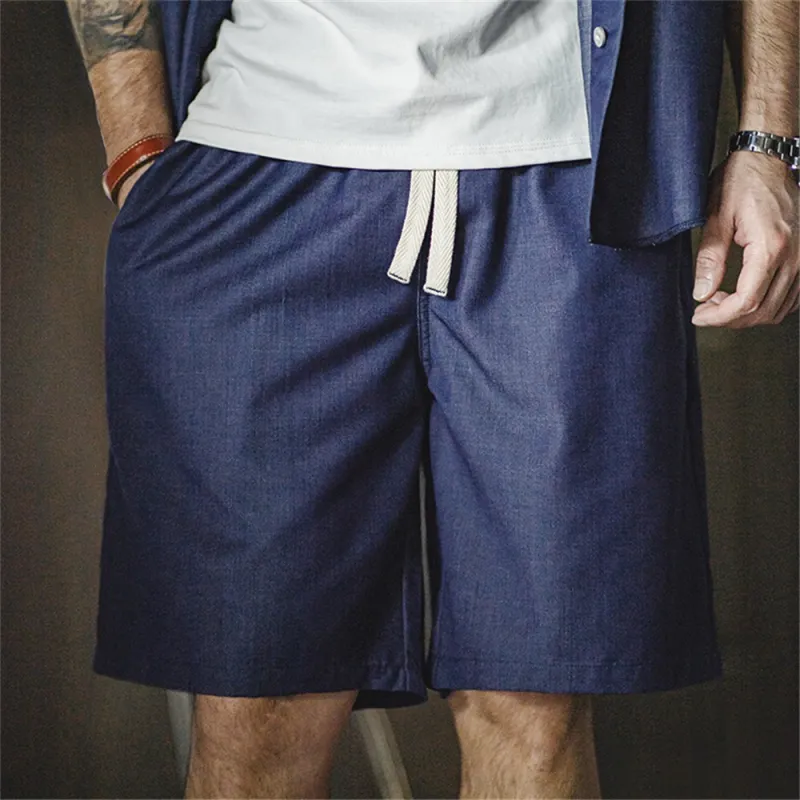 MADEN Denim Shorts Men's Denim Blue-2