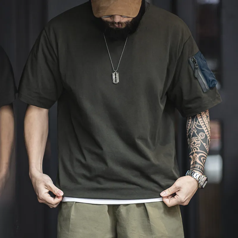 MADEN T Shirts Men Gray-6