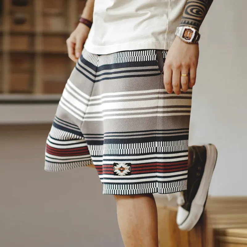 MADEN Casual Shorts Men's Stripes-2