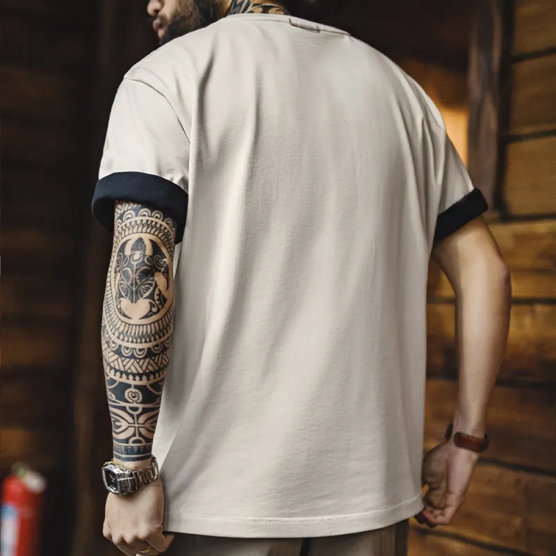 MADEN T Shirts Men White-6