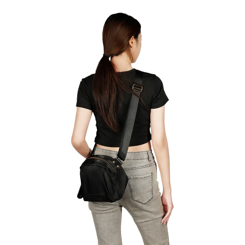 ANDSEEYOU Oxford Crossbody Bag Women's Black/Silver-2
