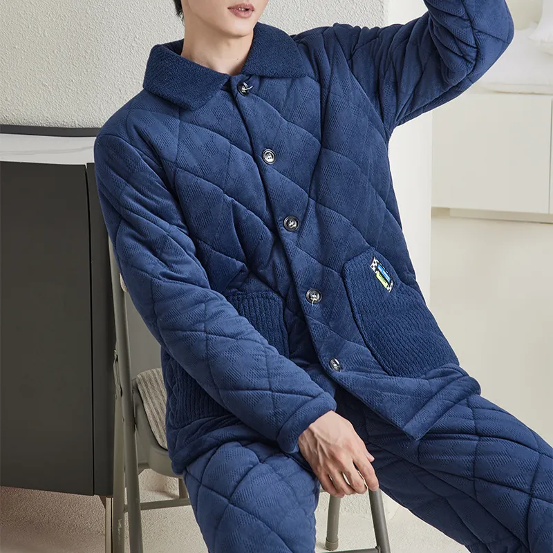 FENTENG Pajama Set Men's Sapphire Blue-2