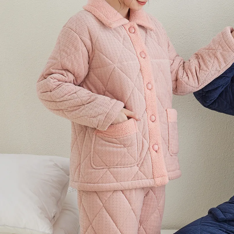 FENTENG Pajama Set Women's Cute Pink-1