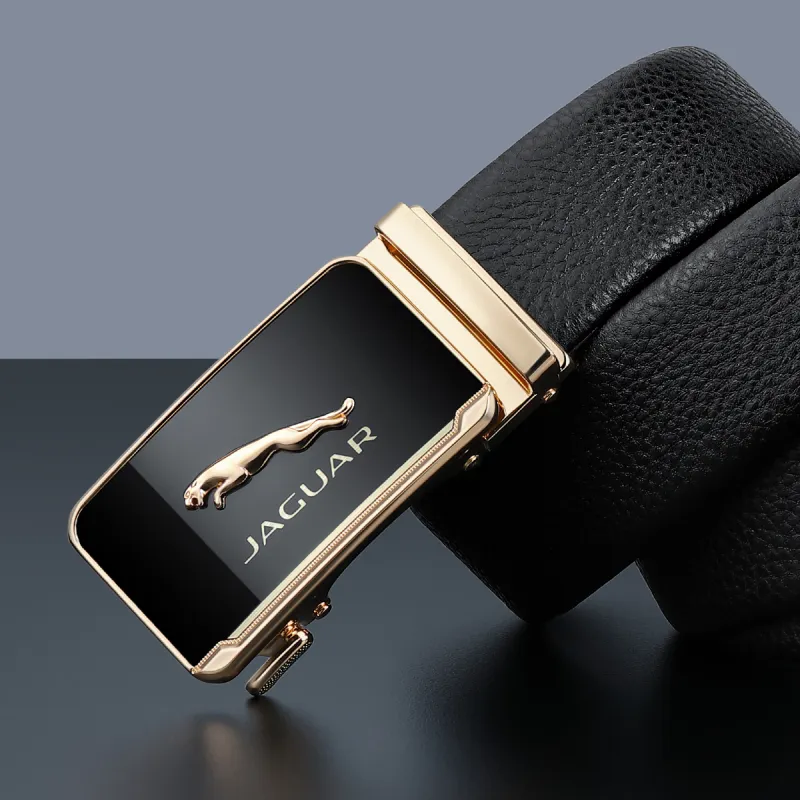 JAGUAR Cow Leather Leather Belts Men's Black 3.55CM-7
