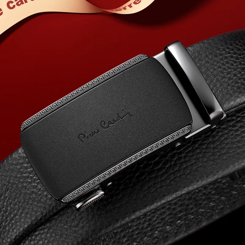 PIERRE CARDIN Top Grain Cow Leather Belts Men's Width  3.45CM Gift Box Set-6