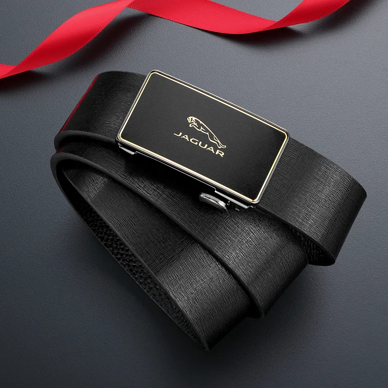 JAGUAR Top Grain Cow Leather Belts Men's 3.4cm-3