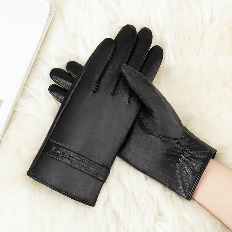 PIERRE CARDIN Sheepskin Gloves Women's Black-2