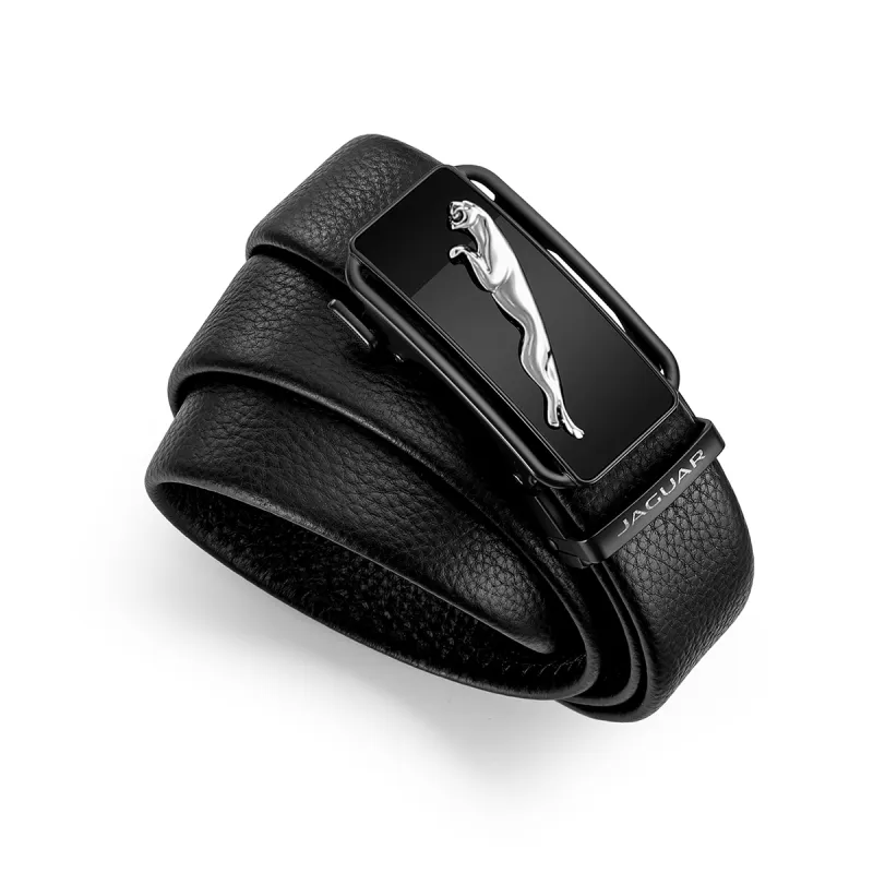 JAGUAR Cow Leather Leather Belts Men's Black Width 35.0mm-3