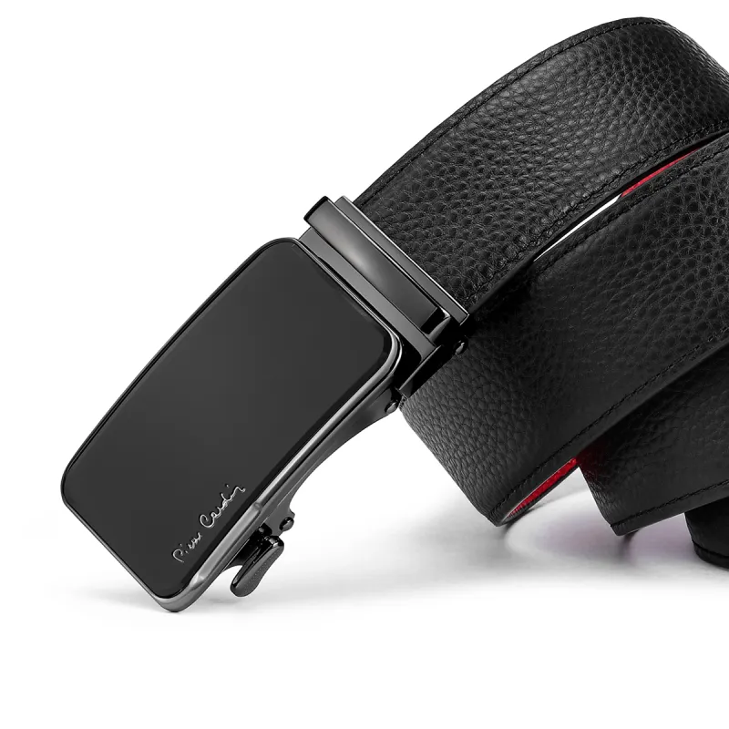 PIERRE CARDIN Double Sided Top Grain Cow Leather Belts Men's Black 3.6CM-8