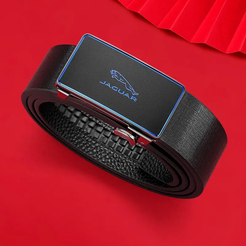 JAGUAR Top Grain Cow Leather Belts Men's 3.4cm-2