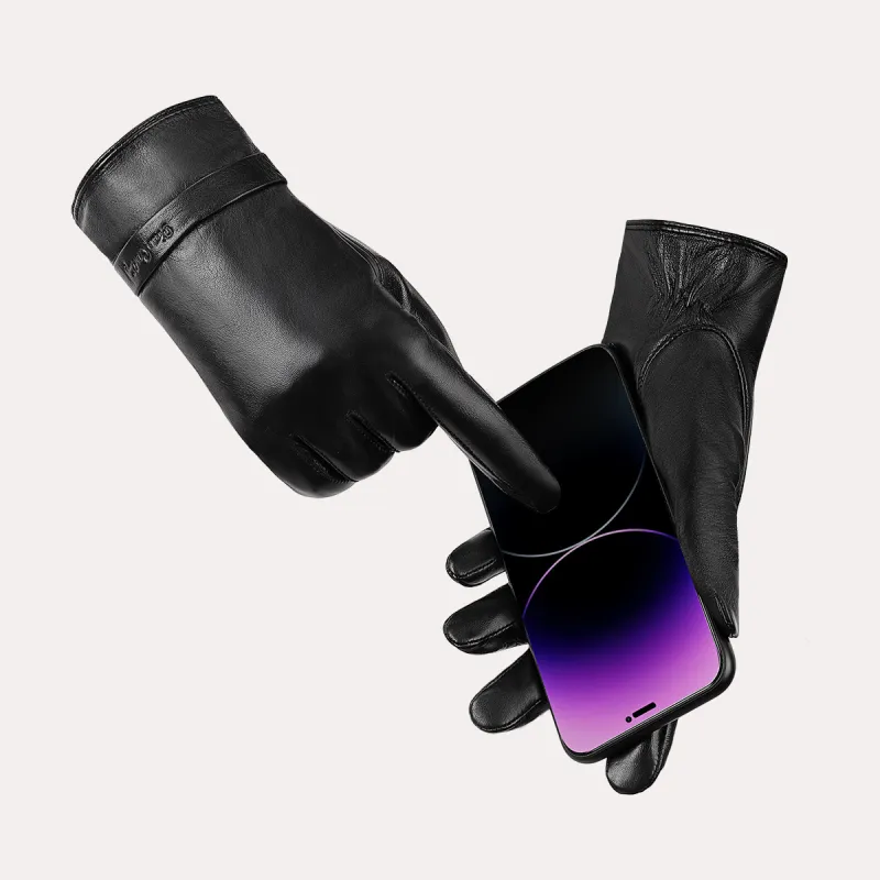 PIERRE CARDIN Sheepskin Gloves Women's Black-5