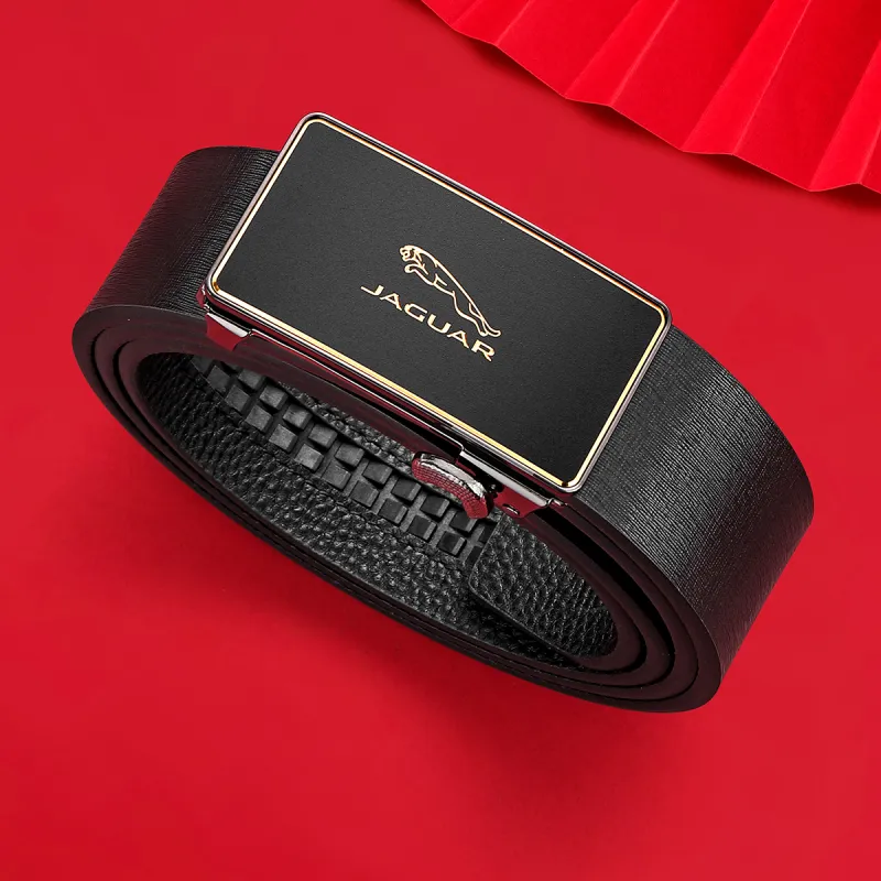 JAGUAR Top Grain Cow Leather Belts Men's 3.4cm-2