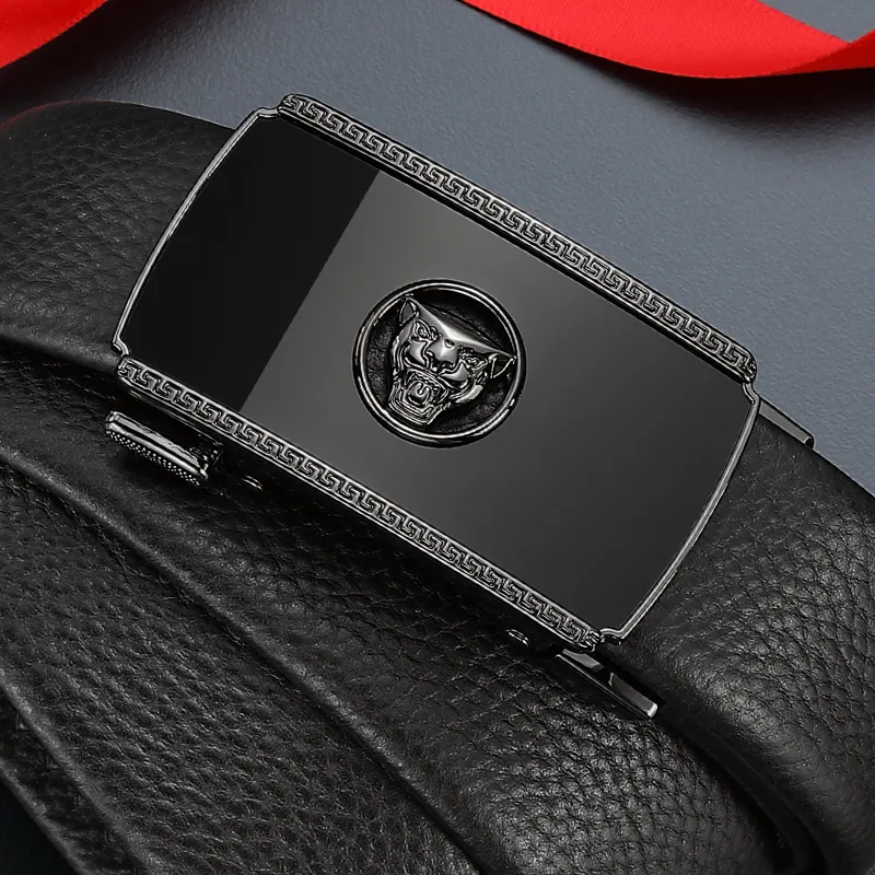 JAGUAR Cow Leather Belts Men's Black Width 3.5cm-3