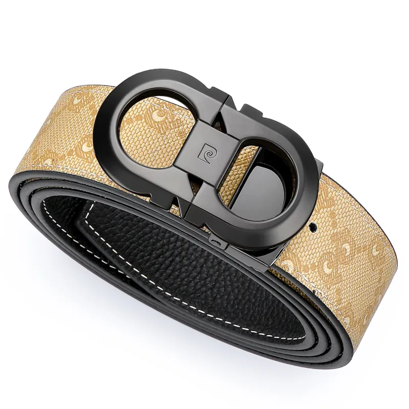 PIERRE CARDIN Pvc Men's Pant Belt Men's Black 3.45cm-4