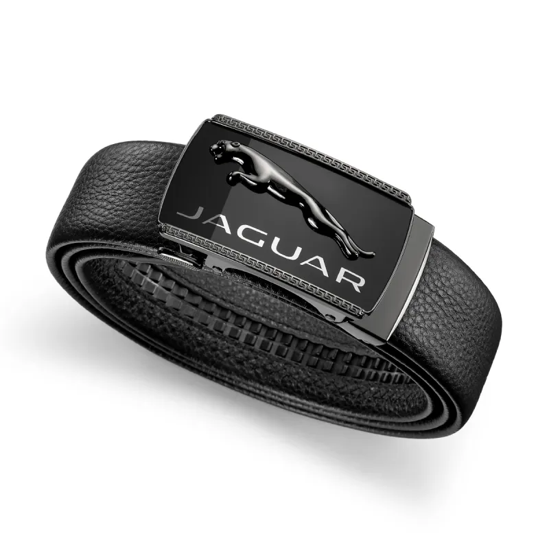 JAGUAR Top Grain Cow Leather Belts Men's Black 3.5cm-7