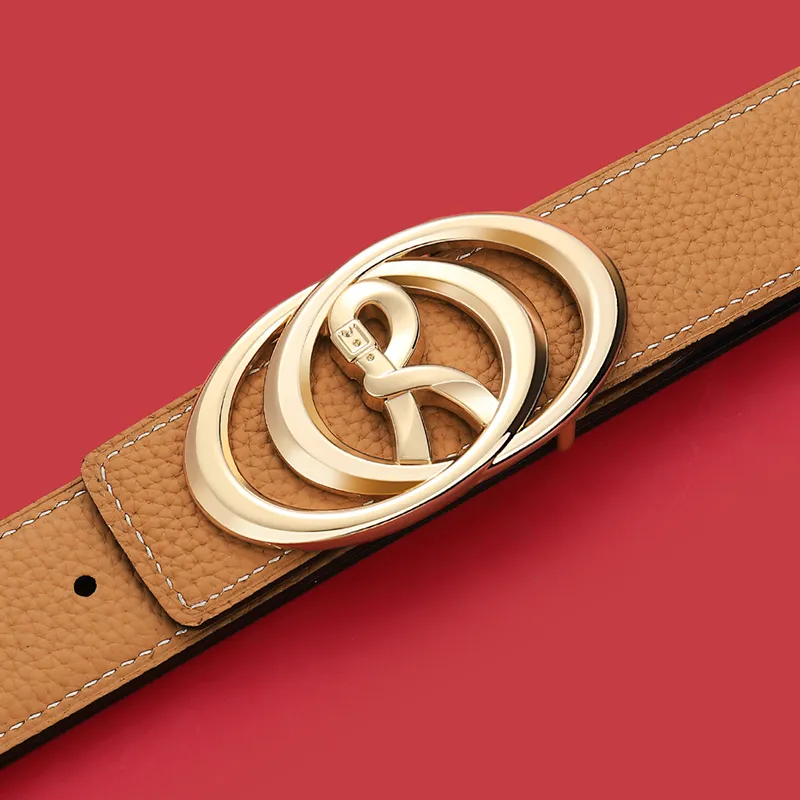 ROBERTA DI CAMERINO Top Grain Cow Leather Belts Men's Width 3.4cm-2