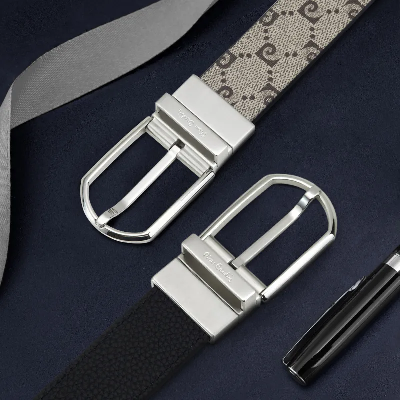 PIERRE CARDIN Pvc Belt For Men Versatile Pant Waist Belt Men's Black 3.1cm-3