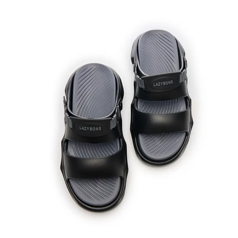 LAZY BONS Beach Sandals Men Black/Blue-4