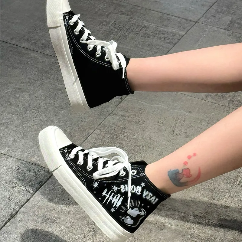 LAZY BONS Height Increasing Abrasion Resistant Lightweight High Top Canvas Shoes Unisex-2