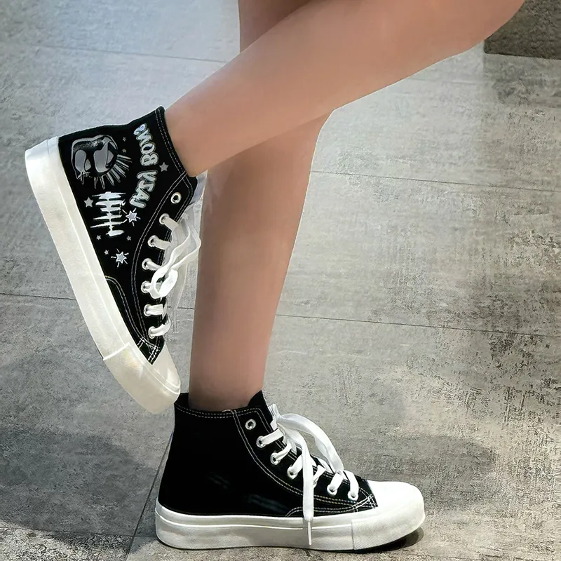 LAZY BONS Height Increasing Abrasion Resistant Lightweight High Top Canvas Shoes Unisex-3