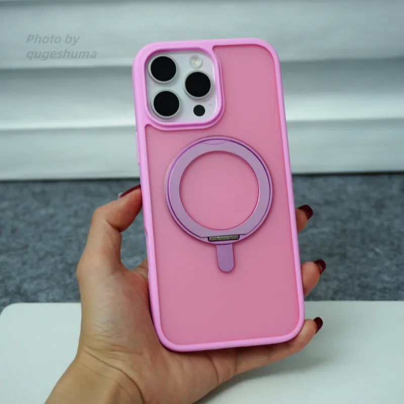 PENGKEXING PC Material 360° Pivot Shell Matte Magnetic Phone Cases Compatible With IPhone 16 Pro Max/15/14/13-11