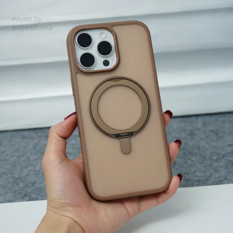 PENGKEXING PC Material 360° Pivot Shell Matte Magnetic Phone Cases Compatible With IPhone 16 Pro Max/15/14/13-5