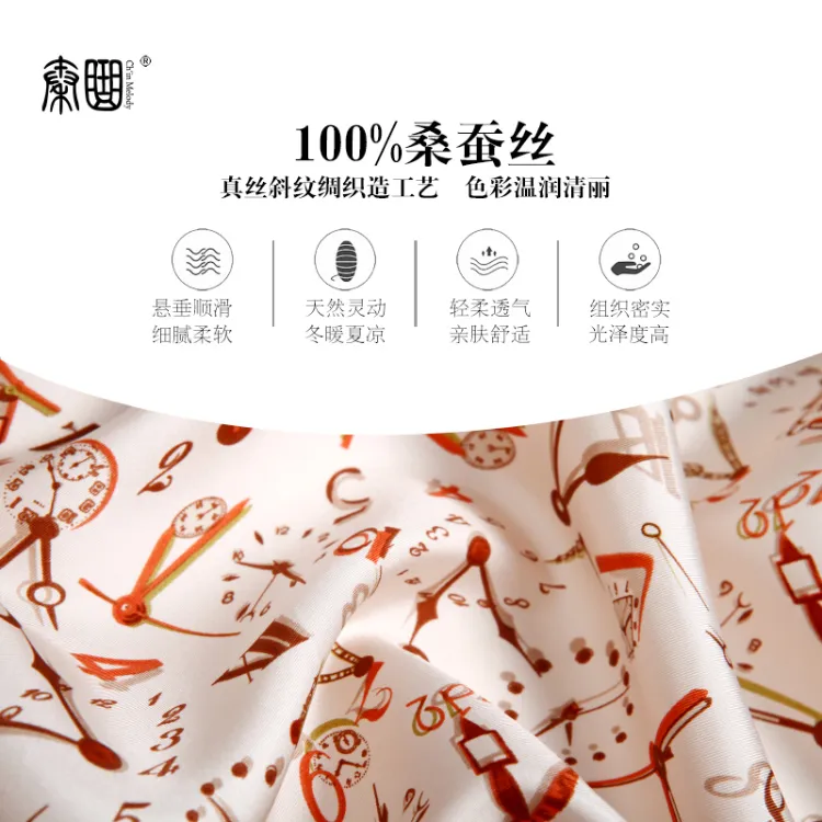 CH＇IN MELODY Silk Scarves Women's-13
